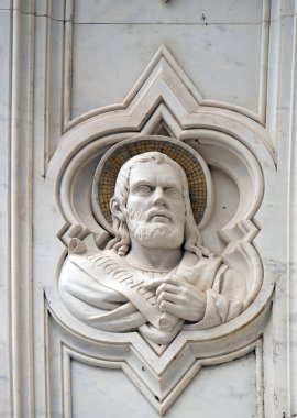 Ezekiel, kabartma Basilica of Santa Croce (Bazilika Holy Cross) - cephesinde ünlü Fransisken Kilisesi Floransa, İtalya