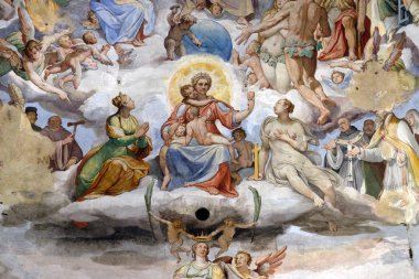Bebek İsa, Meryem Ana fresco Giorgio Vasari tarafından Cattedrale di Santa Maria del Fiore (katedral Saint Mary çiçek), Floransa, İtalya