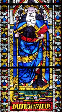 Vitray pencere içinde Cattedrale di Santa Maria del Fiore (katedral Saint Mary çiçek), Floransa, İtalya