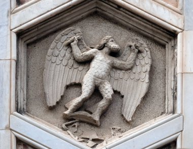 Daedalus kişileştirme Andrea Pisano, Giotto Campanile Cattedrale di Santa Maria del kabartma atölyesinden mekanik Sanatlar olarak Fiore (katedral Saint Mary çiçek), Floransa, İtalya
