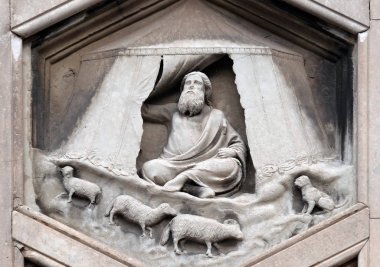 Jabal tarafından Nino Pisano, 1334-36., kabartma Giotto Campanile Cattedrale di Santa Maria del Fiore (katedral Saint Mary çiçek), Floransa, İtalya