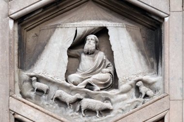 Jabal tarafından Nino Pisano, 1334-36., kabartma Giotto Campanile Cattedrale di Santa Maria del Fiore (katedral Saint Mary çiçek), Floransa, İtalya