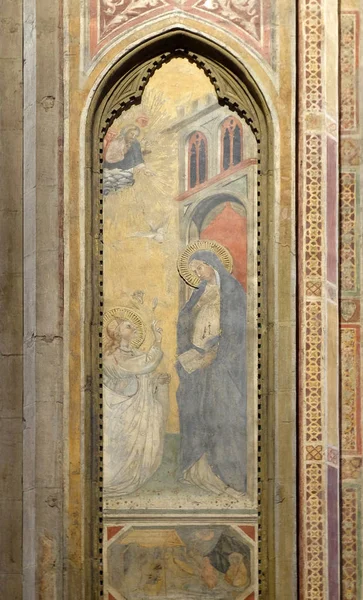 Благовіщення Діви Марії Фреска Orsanmichele Церкві Флоренції Тоскана Італія — стокове фото