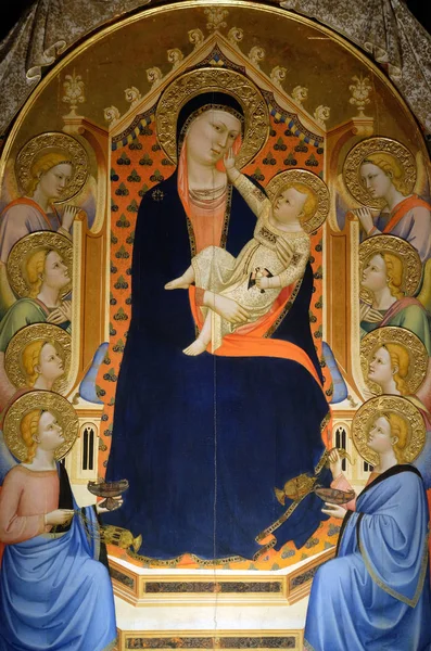Madonna Child Bernardo Daddi Altarpiece Orsanmichele Church Florence Tuscany Italy — Stock Photo, Image