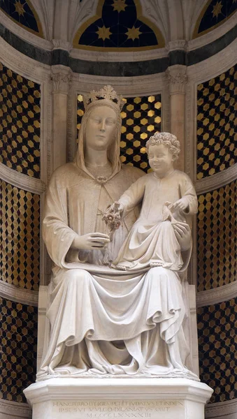 Madonna Met Rose Door Pietro Giovanni Tedesco Orsanmichele Kerk Florence — Stockfoto