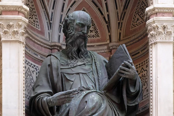 Sfântul Ioan Evanghelistul Baccio Montelupo Biserica Orsanmichele Din Florența Toscana — Fotografie, imagine de stoc