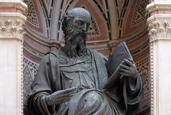 Święty Jan Ewangelista Przez Baccio Montelupo Kościoła Orsanmichele Florencja Toskania — Zdjęcie stockowe