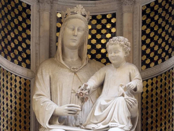 Madonna Rose Por Pietro Giovanni Tedesco Igreja Orsanmichele Florença Toscana — Fotografia de Stock