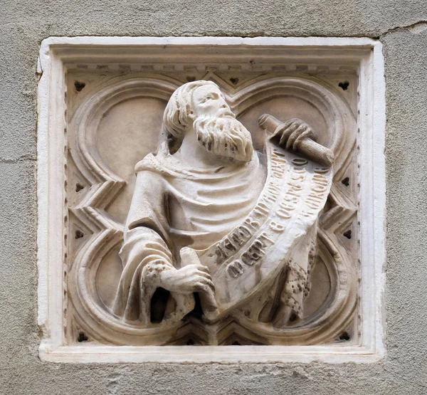 Biblische Geschichte Fliesenrelief Außenwand Der Kirche Orsanmichele Florenz Toskana Italien — Stockfoto