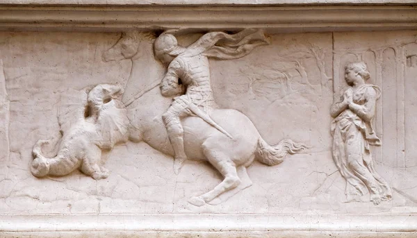 Saint George Freeing Princess Marble Donato Niccol Betto Bardi Known — Stock Photo, Image