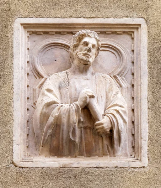 Bijbelse Verhaal Tegel Relief Buitenmuur Van Orsanmichele Kerk Florence Toscane — Stockfoto