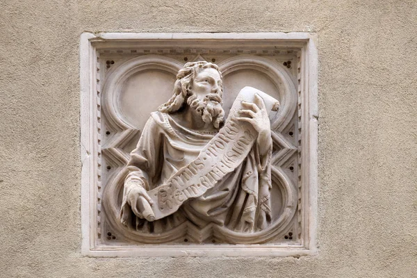 Storia Biblica Rilievo Piastrelle Parete Esterna Della Chiesa Orsanmichele Firenze — Foto Stock