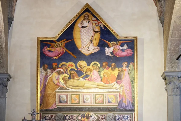 Deposizione Risurrezione Gesù Niccolo Pietro Gerini Altare Pittura Nella Chiesa — Foto Stock