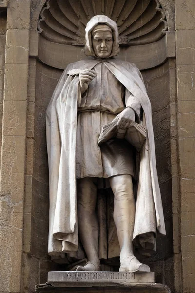 Статуя Джованні Villani Італійський Банкір Офіційний Дипломат Літописець Лоджія Del — стокове фото