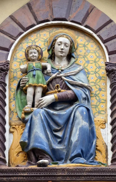 Madonna Dítě Giovanniho Della Robia Portálu Kostela San Barnaba Florencii — Stock fotografie