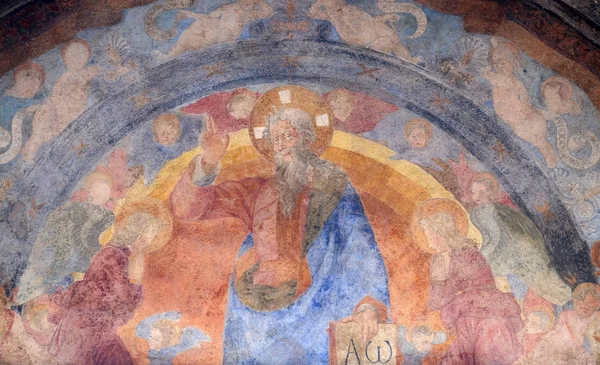 Tatăl Veșnic Sfinții Martiri Inocenți Lunetă Frescă Giovanni Francesco Ospedale — Fotografie, imagine de stoc
