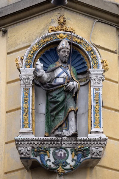 Święty Ambroży Statua Piazza Sant Ambrogio Florencja Włochy — Zdjęcie stockowe