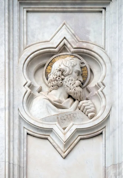 Isaac Rilievo Sulla Facciata Della Basilica Santa Croce Famosa Chiesa — Foto Stock