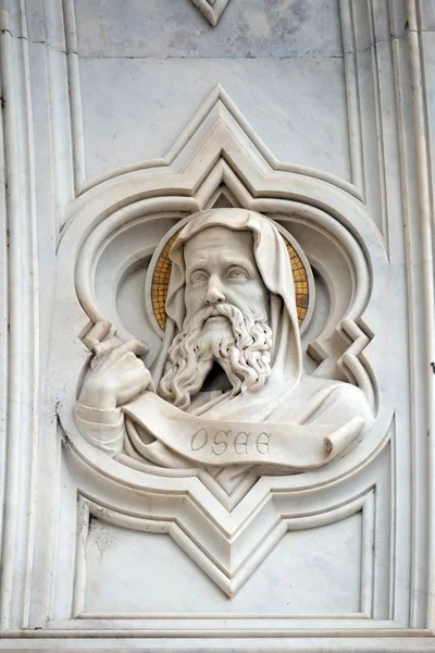 Osée Relief Sur Façade Basilique Santa Croce Basilique Sainte Croix — Photo