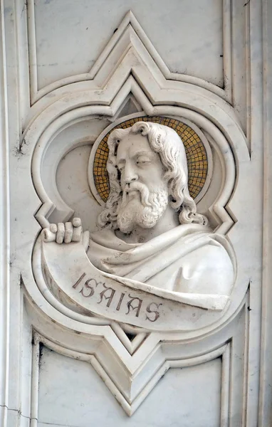 Isaïe Relief Sur Façade Basilique Santa Croce Basilique Sainte Croix — Photo