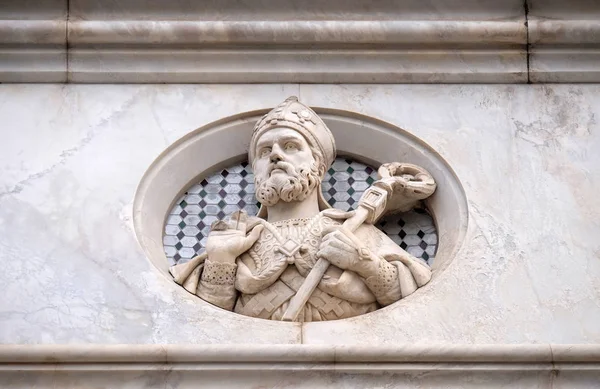 Saint Relief Sur Façade Basilique Santa Croce Basilique Sainte Croix — Photo