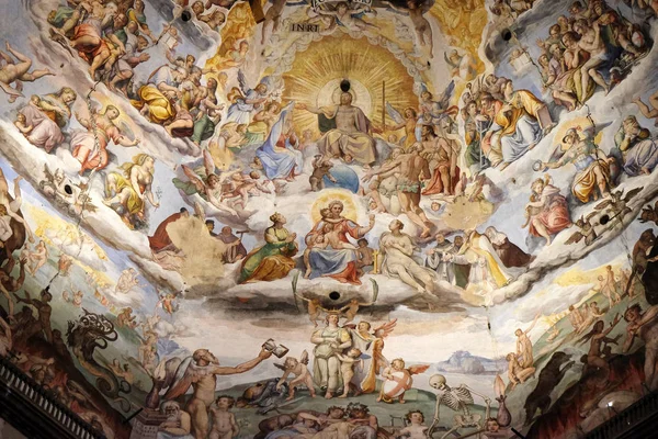 Letztes Gericht Fresko Von Giorgio Vasari Der Cattedrale Santa Maria — Stockfoto