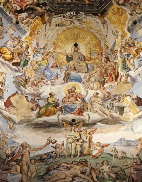 Dommedag Fresko Giorgio Vasari Cattedrale Santa Maria Del Fiore Sankt – stockfoto