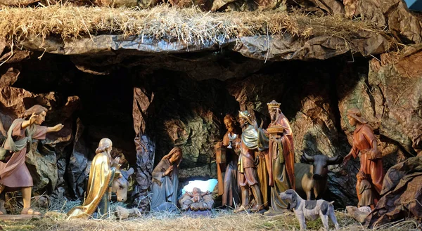 Nativity Scene Santi Michele Gaetano Church Florence Italy — Stock Photo, Image
