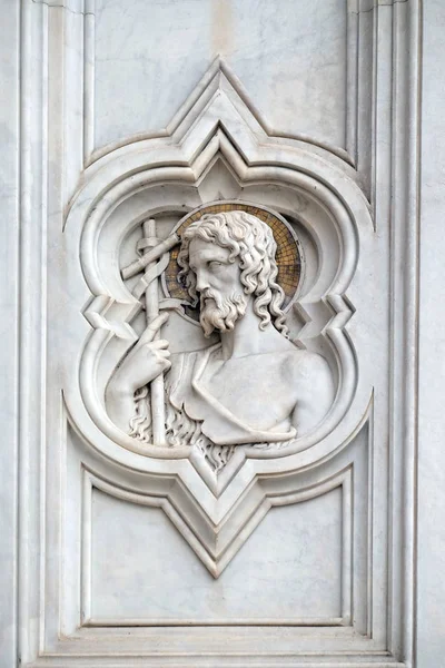 Saint John Baptist Relief Facade Basilica Santa Croce Basilica Holy Stock Picture