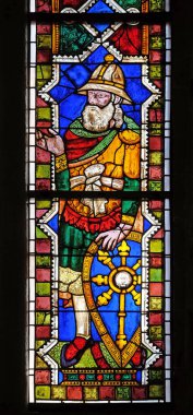 Saint Constantine, Basilica di Santa Croce (Bazilika Holy Cross) - vitray pencere ünlü Fransisken Kilisesi Floransa, İtalya