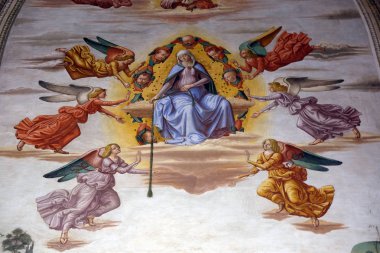 Kemer, Madonna'yla fresco Sebastiano Mainardi, Basilica di Santa Croce (Bazilika Holy Cross) - kilisede Baroncelli tarafından ünlü Fransisken Kilisesi Floransa, İtalya