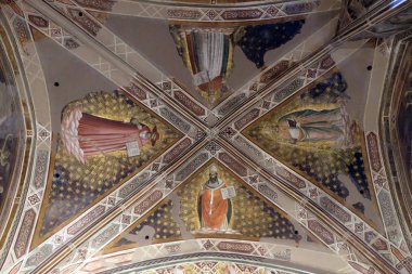 Doktorlar, kilisenin fresco Agnolo Gaddi, Basilica di Santa Croce (Bazilika Holy Cross) - kilisede Castellani tarafından ünlü Fransisken Kilisesi Floransa, İtalya