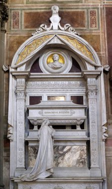 Leonardo Bruni İtalyan hümanist, tarihçi ve devlet adamı 1370 1444, Bernardo Rossellino, Mezar anıtı, Floransa Santa Croce Bazilikası tarafından, İtalya