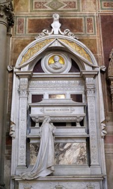 Leonardo Bruni İtalyan Hümanist, tarihçisi ve devlet adamı, Bernardo Rossellino, Funerary anıt, Basilica of Santa Croce (Kutsal haç Bazilika) Floransa, İtalya tarafından Türbesi