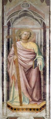 Saint, fresk Basilica of Santa Croce (Kutsal haç Bazilika) Floransa, İtalya