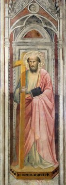 Saint, fresk Basilica of Santa Croce (Kutsal haç Bazilika) Floransa, İtalya