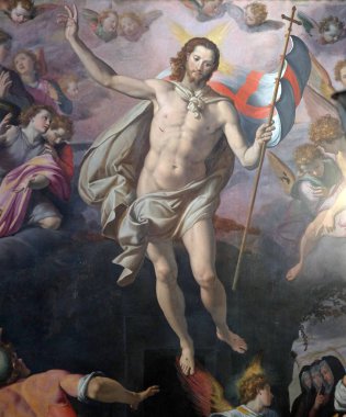 Diriliş İsa tarafından Santi di Tito, Basilica of Santa Croce (Kutsal haç Bazilika) Floransa, İtalya