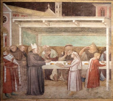 St. Ludwig, hayat hikayeleri işe Taddeo Gaddi tarafından eski yemekhane Basilica of Santa Croce (Kutsal haç Bazilika) Floransa, İtalya