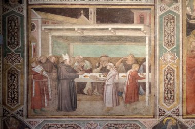 St. Ludwig, hayat hikayeleri işe Taddeo Gaddi tarafından eski yemekhane Basilica of Santa Croce (Kutsal haç Bazilika) Floransa, İtalya