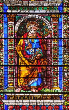 Aziz Peter, Santa Maria Novella müdür Dominik penceresinde cam Floransa, İtalya'da kilise lekeli