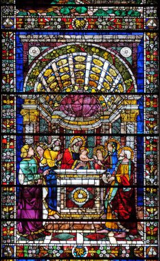 Santa Maria Novella müdür Dominik penceresinde cam Floransa, İtalya'da kilise lekeli İsa Tapınağı, tanıtımı