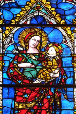 Kilise Floransa, İtalya'Madonna ve çocuk, Santa Maria Novella müdür Dominik vitray pencere