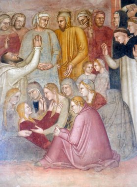 Mucize fresco Aziz, ayrıntı Verona vaaz, St Peter'dan Andrea di Bonaiuto, Santa Maria Novella müdür kilisede İspanyolca tarafından Dominik kilise Floransa, İtalya