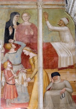 Mucize fresco Aziz, ayrıntı Verona vaaz, St Peter'dan Andrea di Bonaiuto, Santa Maria Novella müdür kilisede İspanyolca tarafından Dominik kilise Floransa, İtalya