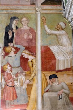 Mucize fresco Aziz, ayrıntı Verona vaaz, St Peter'dan Andrea di Bonaiuto, Santa Maria Novella müdür kilisede İspanyolca tarafından Dominik kilise Floransa, İtalya
