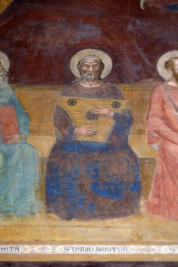 David, ayrıntı, Triumph of St. Thomas Aquinas, Floransa, İtalya Dominik kilise tarafından Andrea di Buonaiuto, Santa Maria Novella müdür kilisede İspanyolca fresco