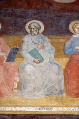 Saint Mark Evangelist, ayrıntı, Triumph of St. Thomas Aquinas, Floransa, İtalya Dominik kilise tarafından Andrea di Buonaiuto, Santa Maria Novella müdür İspanyolca Chape fresco