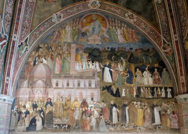 Aktif ve muzaffer Kilisesi, Floransa, İtalya Dominik kilise tarafından Andrea Di Bonaiuto, Santa Maria Novella müdür kilisede İspanyolca fresco