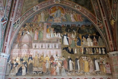 Aktif ve muzaffer Kilisesi, Floransa, İtalya Dominik kilise tarafından Andrea Di Bonaiuto, Santa Maria Novella müdür kilisede İspanyolca fresco
