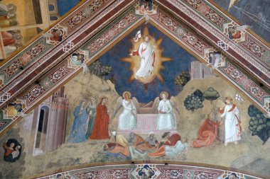 İsa'nın yükselterek, fresk Andrea Di Bonaiuto tarafından tutku ve İsa'nın diriliş, detay fresco Andrea Di Bonaiuto, Santa Maria Novella müdür kilisede İspanyolca tarafından Dominik kilise Floransa, İtalya